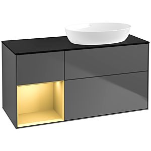 Villeroy and Boch Finion Villeroy and Boch Finion FA42HFGK 120cm, cover plate black matt, shelves gold matt lacquer, anthracite matt