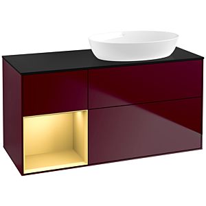 Villeroy and Boch Finion Villeroy and Boch Finion FA42HFHB 120cm, cover plate black matt, shelves gold matt lacquer, Peony Matt