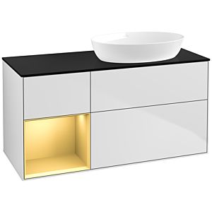 Villeroy and Boch Finion Villeroy and Boch Finion FA42HFMT 120cm, cover plate black matt, shelves gold matt lacquer, white matt lacquer