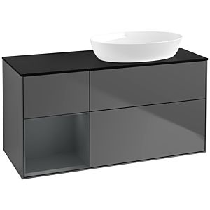 Villeroy and Boch Finion Villeroy and Boch Finion FA42HGGK 120cm, cover plate black matt, shelves midnight matt lacquer, anthracite matt