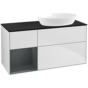 Villeroy and Boch Finion Villeroy and Boch Finion FA42HGMT 120cm, cover plate black matt, shelves midnight matt lacquer, white matt lacquer