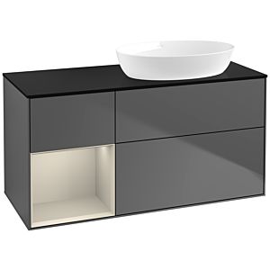 Villeroy and Boch Finion Villeroy and Boch Finion FA42HHGK 120cm, cover plate black matt, shelves sand matt lacquer, anthracite matt