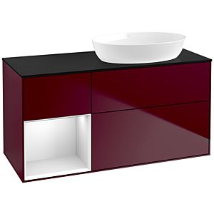 Villeroy and Boch Finion Villeroy and Boch Finion FA42MTHB 120cm, cover plate black matt, shelves white matt lacquer, Peony Matt