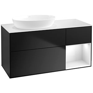 Villeroy and Boch Finion Villeroy and Boch Finion FA51GFPD 120cm, cover plate white matt, shelves Glossy white lacquer, Black matt lacquer