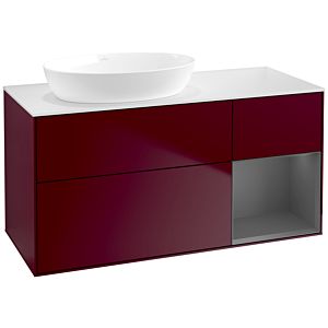 Villeroy und Boch Finion Waschtischunterschrank FA51GKHB 120cm, Abdeckplatte white matt, Regale Anthracite matt lacquer, Peony Matt