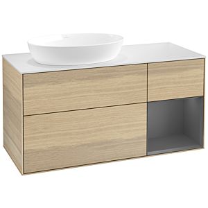 Villeroy and Boch Finion Villeroy and Boch Finion FA51GKPC 120cm, cover plate white matt, shelves anthracite matt lacquer, Oak Veneer