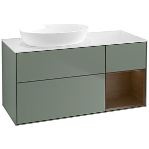 Villeroy and Boch Finion Villeroy and Boch Finion FA51GNGM 120cm, cover plate white matt, shelves Walnut Veneer , Olive Matt Lacquer