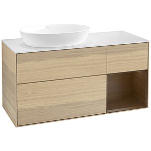 Villeroy et Boch Finion Villeroy et Boch FA51GNPC 120cm, plaque de recouvrement blanc mat, étagères Walnut Veneer , Oak Veneer