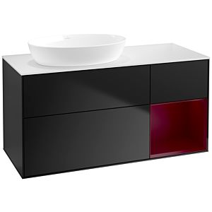 Villeroy and Boch Finion Villeroy and Boch Finion FA51HBPD 120cm, cover plate white matt, shelves Peony matt lacquer, black matt lacquer