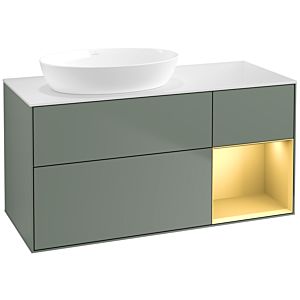 Villeroy and Boch Finion Villeroy and Boch Finion FA51HFGM 120cm, cover plate white matt, shelves gold matt lacquer, Olive Matt Lacquer
