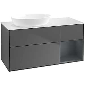 Villeroy and Boch Finion Villeroy and Boch Finion FA51HGGK 120cm, cover plate white matt, shelves midnight matt lacquer, anthracite matt