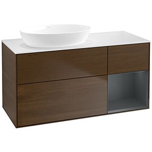 Villeroy and Boch Finion Villeroy and Boch Finion FA51HGGN 120cm, cover plate white matt, shelves midnight matt lacquer, walnut veneer