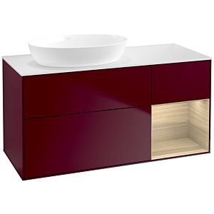 Villeroy und Boch Finion Waschtischunterschrank FA51PCHB 120cm, Abdeckplatte white matt, Regale Oak Veneer, Peony Matt