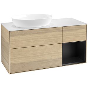 Villeroy and Boch Finion Villeroy and Boch Finion FA51PDPC 120cm, cover plate white matt, shelves black matt lacquer, Oak Veneer