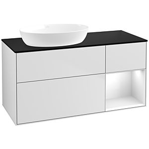 Villeroy and Boch Finion Villeroy and Boch Finion FA52GFMT 120cm, cover plate black matt, shelves Glossy white lacquer, white matt lacquer