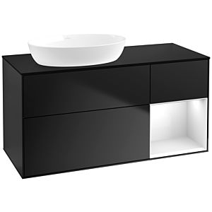 Villeroy and Boch Finion Villeroy and Boch Finion FA52GFPD 120cm, cover plate black matt, shelves Glossy white lacquer, black matt lacquer