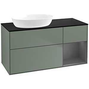 Villeroy and Boch Finion Villeroy and Boch Finion FA52GKGM 120cm, cover plate black matt, shelves anthracite matt lacquer, Olive Matt Lacquer