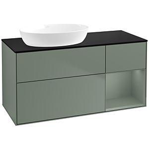 Villeroy and Boch Finion Villeroy and Boch Finion FA52GMGM 120cm, cover plate black matt, shelves olive matt lacquer, Olive Matt Lacquer