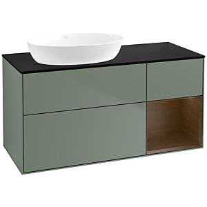 Villeroy and Boch Finion Villeroy and Boch Finion FA52GNGM 120cm, cover plate black matt, shelves Walnut Veneer , Olive Matt Lacquer