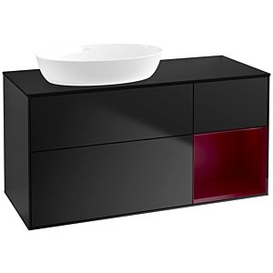 Villeroy and Boch Finion Villeroy and Boch Finion FA52HBPD 120cm, cover plate black matt, shelves Peony matt lacquer, black matt lacquer