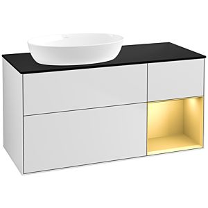 Villeroy and Boch Finion Villeroy and Boch Finion FA52HFMT 120cm, cover plate black matt, shelves gold matt lacquer, white matt lacquer