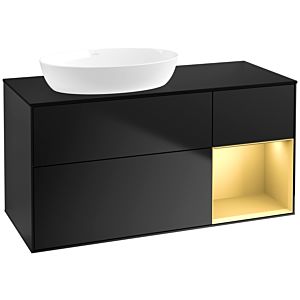 Villeroy and Boch Finion Villeroy and Boch Finion FA52HFPD 120cm, cover plate black matt, shelves gold matt lacquer, black matt lacquer