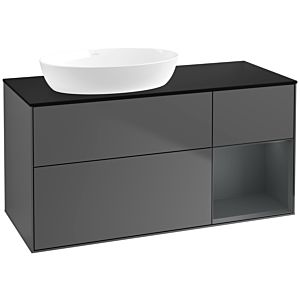 Villeroy and Boch Finion Villeroy and Boch Finion FA52HGGK 120cm, cover plate black matt, shelves midnight matt lacquer, anthracite matt