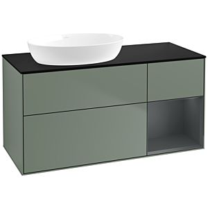 Villeroy and Boch Finion Villeroy and Boch Finion FA52HGGM 120cm, cover plate black matt, shelves midnight matt lacquer, Olive Matt Lacquer