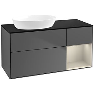 Villeroy and Boch Finion Villeroy and Boch Finion FA52HHGK 120cm, cover plate black matt, shelves sand matt lacquer, anthracite matt