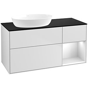 Villeroy and Boch Finion Villeroy and Boch Finion FA52MTMT 120cm, cover plate black matt, shelves white matt lacquer, white matt lacquer