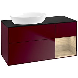 Villeroy et Boch Finion Villeroy et Boch FA52PCHB 120cm, plaque de recouvrement noir mat, étagères Oak Veneer , Peony Matt