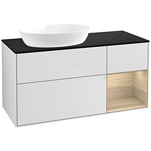 Villeroy and Boch Finion Villeroy and Boch Finion FA52PCMT 120cm, cover plate black matt, shelves Oak Veneer , white matt lacquer