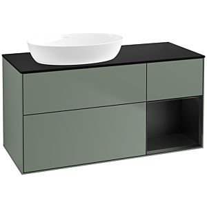 Villeroy and Boch Finion Villeroy and Boch Finion FA52PDGM 120cm, cover plate black matt, shelves black matt lacquer, Olive Matt Lacquer
