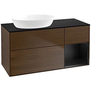 Villeroy and Boch Finion Villeroy and Boch Finion FA52PDGN 120cm, cover plate black matt, shelves black matt lacquer, walnut veneer