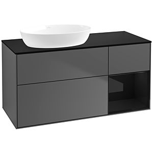Villeroy and Boch Finion Villeroy and Boch Finion FA52PHGK 120cm, cover plate black matt, shelves Glossy black lacquer, anthracite matt