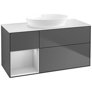 Villeroy and Boch Finion Villeroy and Boch Finion FA61GJGK 120cm, cover plate white matt, shelves light gray matt lacquer, anthracite matt