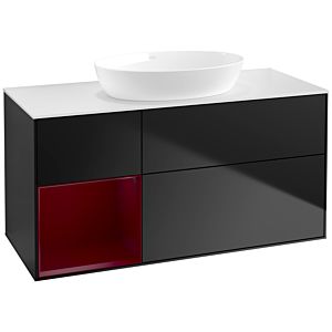 Villeroy and Boch Finion Villeroy and Boch Finion FA61HBPD 120cm, cover plate white matt, shelves Peony matt lacquer, black matt lacquer