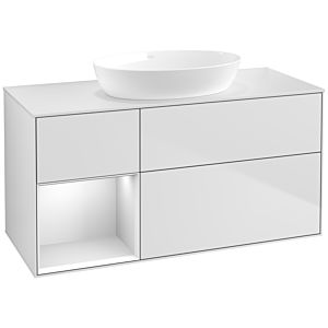 Villeroy und Boch Finion Waschtischunterschrank FA61MTMT 120cm, Abdeckplatte white matt, Regale White matt lacquer, White matt lacquer
