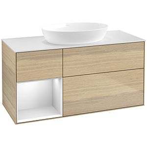 Villeroy and Boch Finion Villeroy and Boch Finion FA61MTPC 120cm, cover plate white matt, shelves white matt lacquer, Oak Veneer