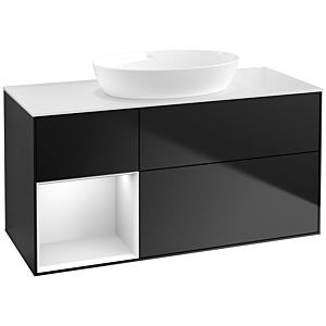 Villeroy and Boch Finion Villeroy and Boch Finion FA61MTPD 120cm, cover plate white matt, shelves white matt lacquer, black matt lacquer