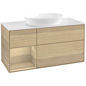 Villeroy und Boch Finion Waschtischunterschrank FA61PCPC 120cm, Abdeckplatte white matt, Regale Oak Veneer, Oak Veneer
