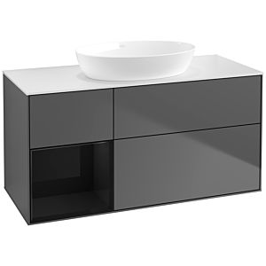 Villeroy and Boch Finion Villeroy and Boch Finion FA61PHGK 120cm, cover plate white matt, shelves Glossy black lacquer, anthracite matt