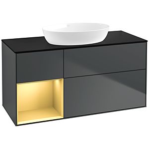 Villeroy and Boch Finion Villeroy and Boch Finion FA62HFHG 120cm, cover plate black matt, shelves gold matt lacquer, midnight Blue Matt Lacquer