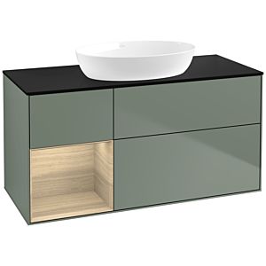 Villeroy and Boch Finion Villeroy and Boch Finion FA62PCGM 120cm, cover plate black matt, shelves Oak Veneer , Olive Matt Lacquer