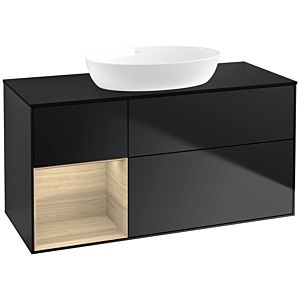 Villeroy and Boch Finion Villeroy and Boch Finion FA62PCPD 120cm, cover plate black matt, shelves Oak Veneer , black matt lacquer