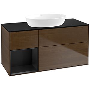 Villeroy and Boch Finion Villeroy and Boch Finion FA62PDGN 120cm, cover plate black matt, shelves black matt lacquer, walnut veneer