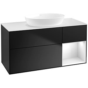 Villeroy and Boch Finion Villeroy and Boch Finion FA71GFPD 120cm, cover plate white matt, shelves Glossy white lacquer, black matt lacquer