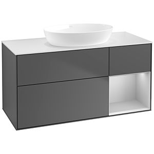Villeroy and Boch Finion Villeroy and Boch Finion FA71GJGK 120cm, cover plate white matt, shelves light gray matt lacquer, anthracite matt