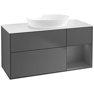Villeroy and Boch Finion Villeroy and Boch Finion FA71GKGK 120cm, cover plate white matt, shelves anthracite matt lacquer, anthracite matt