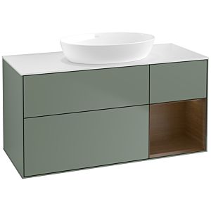 Villeroy and Boch Finion Villeroy and Boch Finion FA71GNGM 120cm, cover plate white matt, shelves Walnut Veneer , Olive Matt Lacquer